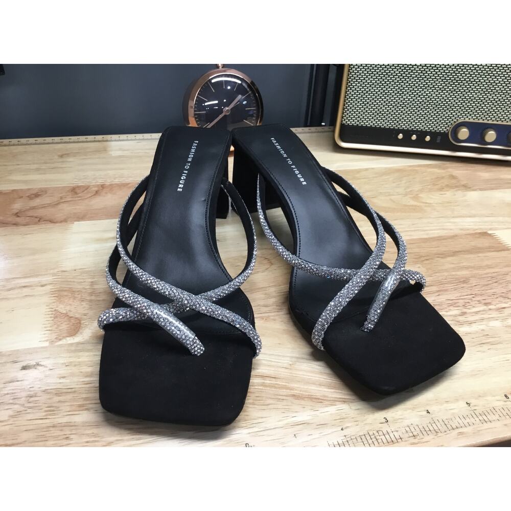 Fashion to Figure Nikita Wide Width Women's 10 W Silver Slip-On Dress Sandals